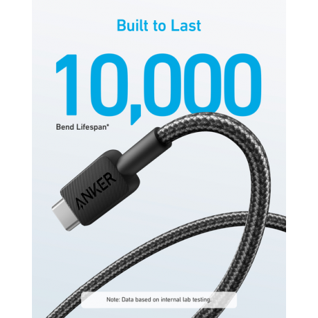 Anker 322 - USB cable - USB (M) to 24 pin USB-C (M) - 5 V - 3 A - 1.8 m - black - 2