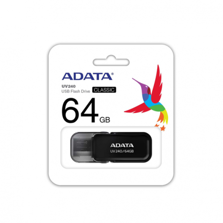 ADATA UV240 - USB flash drive - 64 GB - USB 2.0 - black - 3