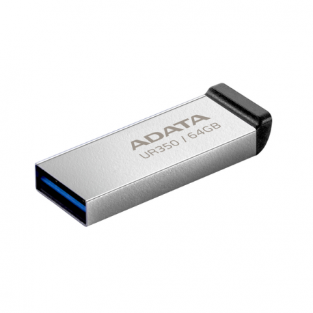 ADATA UR350 - USB flash drive - 64 GB - USB 3.2 Gen 1 - black, nickel - 1