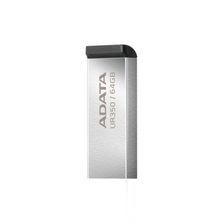 ADATA UR350 - USB flash drive - 64 GB - USB 3.2 Gen 1 - black, nickel - 2