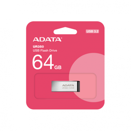 ADATA UR350 - USB flash drive - 64 GB - USB 3.2 Gen 1 - black, nickel - 4