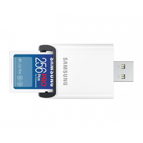 Samsung PRO Plus MB-SD256SB - Flash memory card - 256 GB - Video Class V30  /  UHS-I U3 - SDXC UHS-I - white - 1