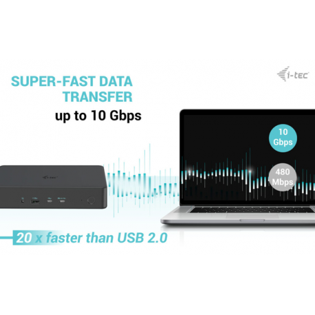 i-Tec - Docking station - for tablet, notebook - USB-C  /  Thunderbolt 3  /  USB 3.0 - 2 x HDMI, 2 x DP - GigE - 100 Watt - Europe - 2