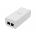 DIGITUS - PoE injector - Gigabit, active, IEEE 802.3af, midspan - AC 100-240 V - 30 Watt - output connectors: 2 - white