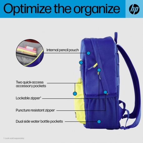 HP - Campus - notebook carrying backpack - 15.6" - blue - 2