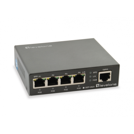 LevelOne GEP-0523 - Switch - 4 x 10 / 100 / 1000 (PoE+) + 1 x 10 / 100 / 1000 (uplink) - desktop - PoE+ (60 W) - 0