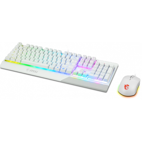 MSI Vigor GK30 combo - Keyboard and mouse set - backlit - USB - German - white - 1