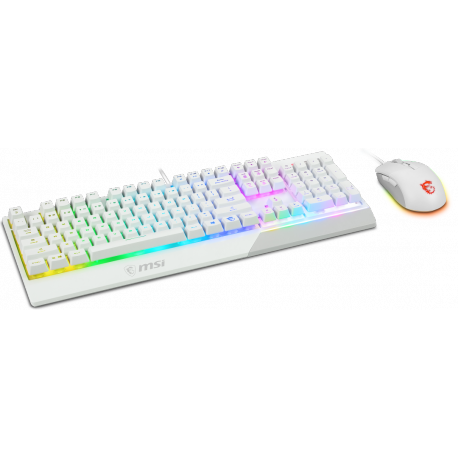 MSI Vigor GK30 combo - Keyboard and mouse set - backlit - USB - German - white - 2