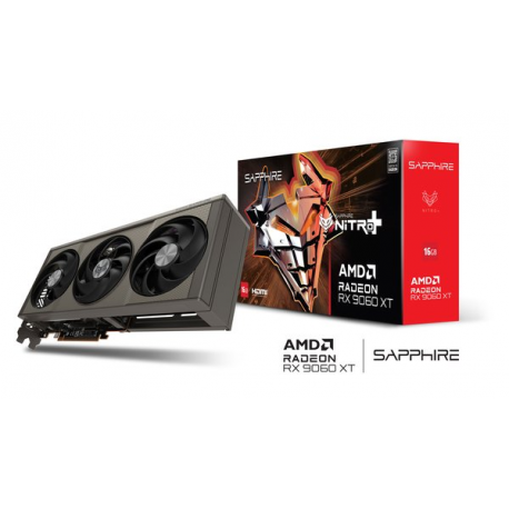Sapphire NITRO+ Radeon RX 9060 XT - Graphics card - Radeon RX 9060 XT - 16 GB GDDR6 - PCIe 5.0 x16 - DisplayPort, 2 x HDMI - 7