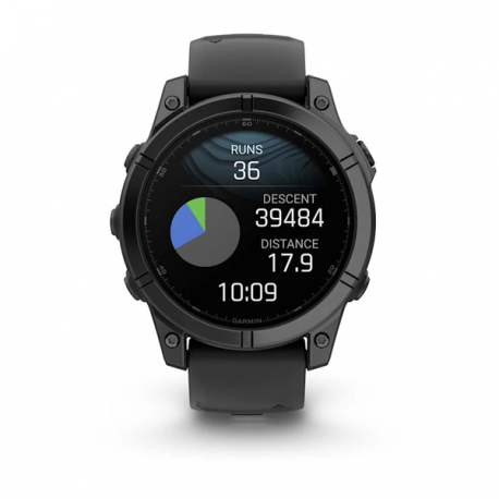 Garmin fenix E - 47 mm - slate grey steel - sport watch with band - silicone - black - wrist size: 125-208 mm - display 1.3" - 16 GB - Bluetooth, Wi-Fi, ANT+ - 76 g - 6