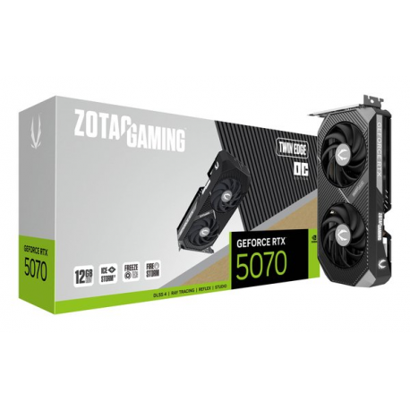 ZOTAC GAMING GeForce RTX 5070 Twin Edge OC - Graphics card - GeForce RTX 5070 - 12 GB GDDR7 - PCIe 5.0 x16 - 3 x DisplayPort, HDMI - 1