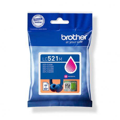 Brother LC521M - Magenta - original - pillow pack - ink cartridge - for Brother DCP-J1260W, DCP-J1310DW - 1