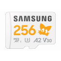Samsung PRO Plus MB-MD256SA - Sonic the Hedgehog flash memory card (microSDXC to SD adapter included) - 256 GB - A2 / Video Class V30 / UHS-I U3 - microSDXC UHS-I - white