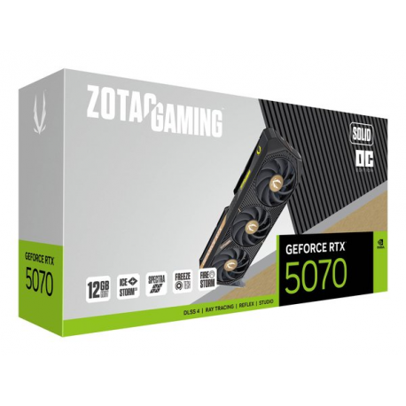 ZOTAC GAMING GeForce RTX 5070 SOLID OC - Graphics card - GeForce RTX 5070 - 12 GB GDDR7 - PCIe 5.0 x16 - 3 x DisplayPort, HDMI - 3