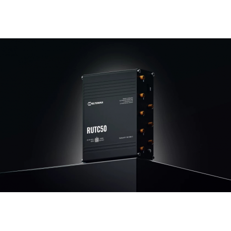 Teltonika RUTC50 - Wireless router - WWAN 4-port switch - 1GbE, PPP, DNP3 - Wi-Fi 6 - 2.4 GHz - 4G, 5G, 3G - 4