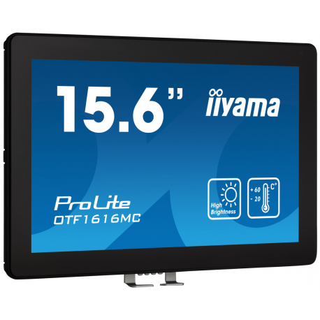 iiyama ProLite OTF1616MC-B1 - LED monitor - 15.6" - open frame - touchscreen - 1920 x 1080 Full HD (1080p) @ 60 Hz - VA - 1100 cd/m² - 800:1 - 25 ms - HDMI, VGA, DisplayPort - black - 1