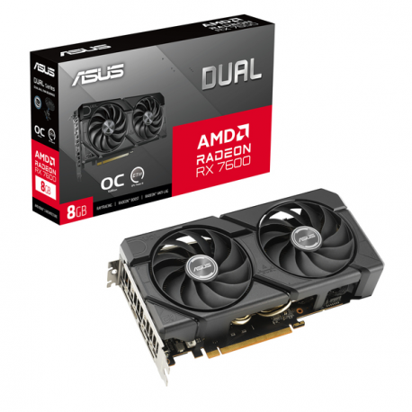 ASUS Dual Radeon RX 7600 EVO 8GB - OC Edition - graphics card - Radeon RX 7600 - 8 GB GDDR6 - PCIe 4.0 - 3 x DisplayPort, HDMI - 11