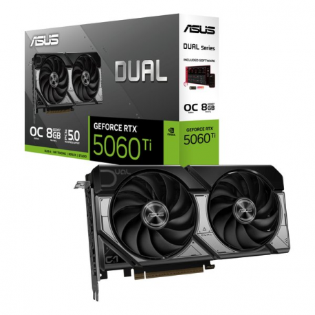 ASUS Dual GeForce RTX 5060 Ti 8GB - OC Edition - graphics card - GeForce RTX 5060 Ti - 8 GB GDDR7 - PCI Express 5.0 - 3 x DisplayPort, HDMI - 1