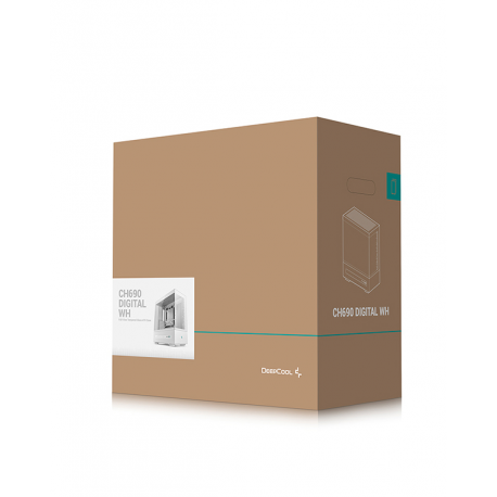 DeepCool CH690 DIGITAL - Mid tower - ATX - windowed side panel (tempered glass) - no power supply (ATX  /  PS / 2) - white - USB / Audio - 4