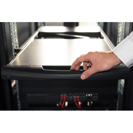 Digitus - KVM console with KVM switch - 8 ports - US - 17" - rack-mountable - 1920 x 1080 Full HD (1080p) @ 60 Hz - 1000:1 - RAL 9005, black - 1U - 1