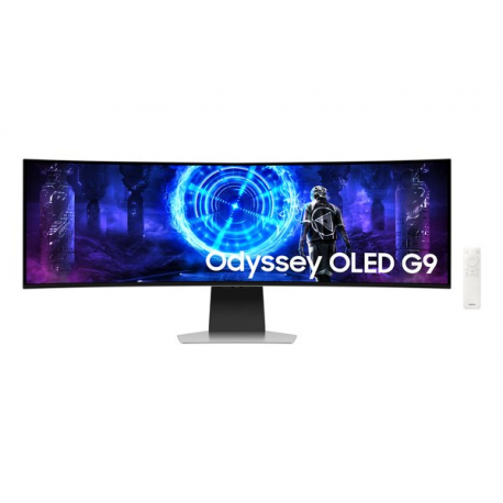 Samsung Odyssey OLED G9 S49DG950SU - G95SD Series - OLED monitor - Smart - gaming - curved - 49" - 5120 x 1440 Dual Quad HD @ 240 Hz - 250 cd/m² - 1000000:1 - HDR10+ Gaming, HDR10 - 0.03 ms - DisplayPort, Micro HDMI, HDMI - speakers - silver - 0