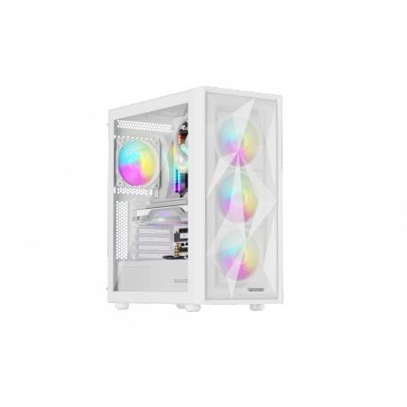 Genesis Diaxid 605 ARGB - Mid tower - ATX - windowed side panel (tempered glass) - no power supply (ATX) - white - USB/Audio - 2