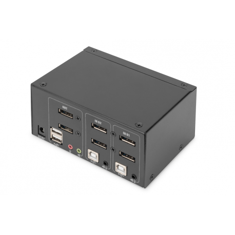 DIGITUS DS-12862 - KVM / audio / USB switch - 2 x KVM port(s) - 1 local user - desktop - 1