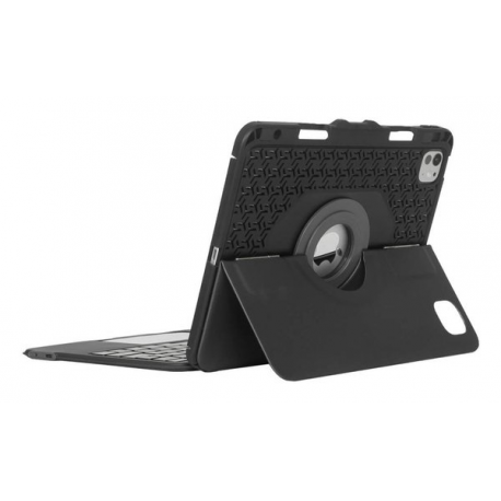 Targus Versavu - Keyboard and folio case - with trackpad - backlit - wireless - Bluetooth 5.0 - QWERTY - Nordic - black - 4