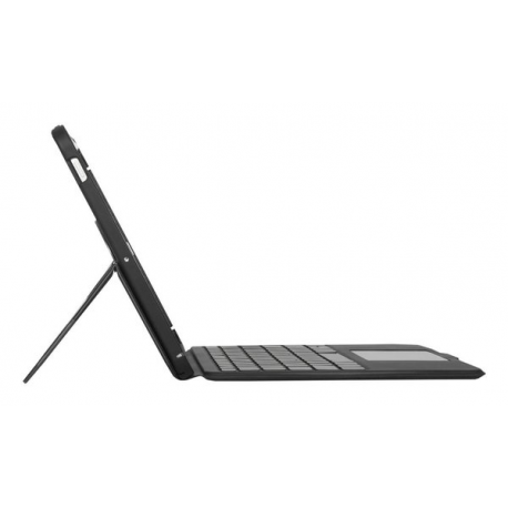 Targus Versavu - Keyboard and folio case - with trackpad - backlit - wireless - Bluetooth 5.0 - QWERTY - Nordic - black - 9