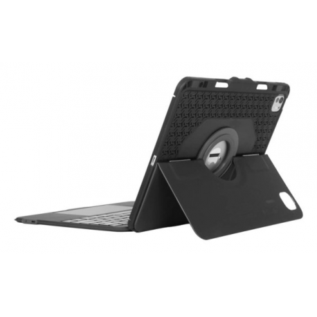Targus Versavu - Keyboard and folio case - with trackpad - backlit - wireless - Bluetooth 5.0 - QWERTY - Nordic - black - 3