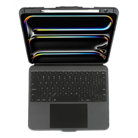 Targus Versavu - Keyboard and folio case - with trackpad - backlit - wireless - Bluetooth 5.0 - QWERTY - Nordic - black - 12