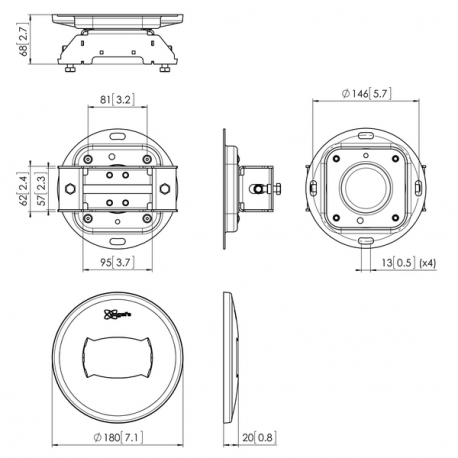 Vogel's Professional Connect-it PUC 1065 - Mounting component (ceiling plate) - black - 3