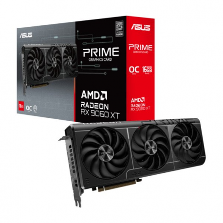 ASUS Prime Radeon RX 9060 XT 16GB - OC Edition - graphics card - Radeon RX 9060 XT - 16 GB GDDR6 - PCI Express 5.0 - HDMI, 2 x DisplayPort - box - 0
