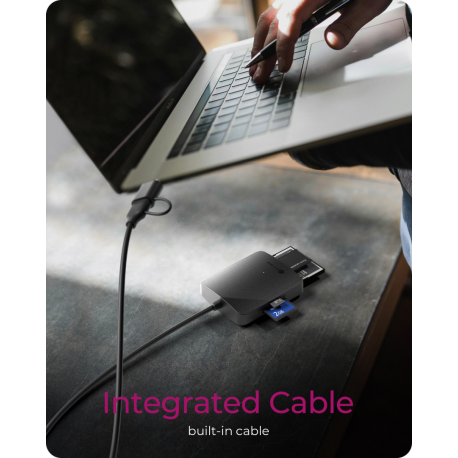 ICY BOX IB-CR302-CU3 - Card reader (SDHC, SDXC, SD, microSDHC, microSDXC, microSD, CF, MS, MS Duo, MS PRO, MS PRO Duo) - USB 3.2 Gen 1  /  USB-C - 3