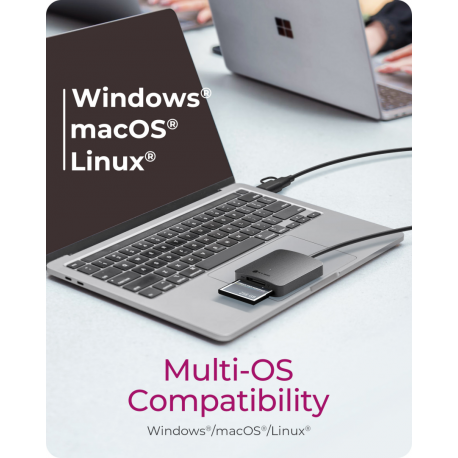 ICY BOX IB-CR302-CU3 - Card reader (SDHC, SDXC, SD, microSDHC, microSDXC, microSD, CF, MS, MS Duo, MS PRO, MS PRO Duo) - USB 3.2 Gen 1  /  USB-C - 5