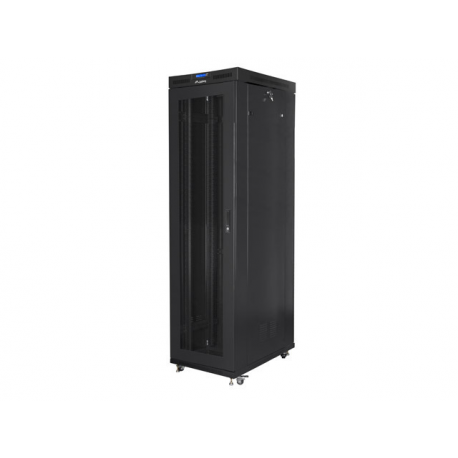 Lanberg - Rack cabinet - with 4 cooling fans, display - black, RAL 9004 - 47U - 19" - 0
