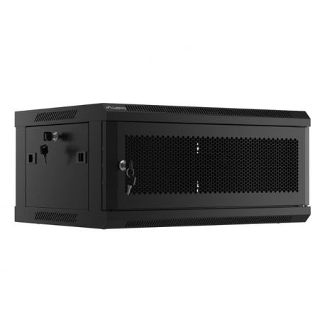 Lanberg - Rack cabinet - wall mountable - black, RAL 9004 - 4U - 19" - 0