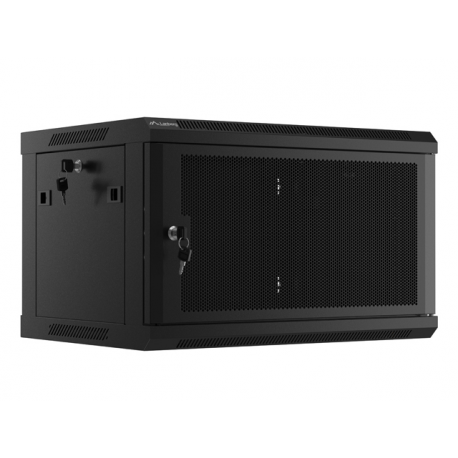 Lanberg - Rack cabinet - flat pack, with perforated door, 600x450 - wall mountable - black, RAL 9004 - 6U - 19" - 0