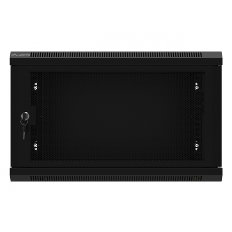 Lanberg - Rack cabinet - flat pack, with perforated door, 600x450 - wall mountable - black, RAL 9004 - 6U - 19" - 2