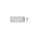 Logitech POP Icon Combo - Keyboard and mouse set - wireless - Bluetooth LE - QWERTY - US International - off-white, orange