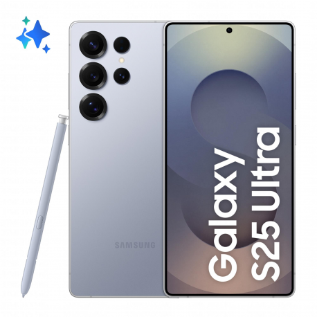 Samsung Galaxy S25 Ultra - 5G smartphone - dual-SIM - RAM 12 GB  /  Internal Memory 256 GB - OLED display - 6.9" - 3120 x 1440 pixels (120 Hz) - 4x rear cameras 200 MP, 50 MP, 50 MP, 10 MP - front camera 12 MP - titanium silverblue - 0