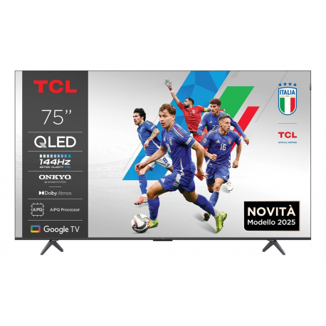 TCL 75P8K - 75" Diagonal Class (74.5" viewable) - P8K Series LED-backlit LCD TV - QLED - Smart TV - Google TV - 4K UHD (2160p) 3840 x 2160 - HDR - Quantum Dot - brushed aluminum - 0