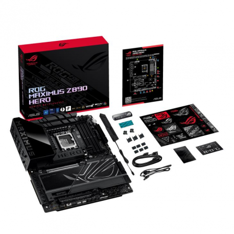ASUS ROG MAXIMUS Z890 HERO - Motherboard - ATX - LGA1851 Socket - Z890 Chipset - USB4, USB 3.2 Gen 1, USB-C 3.2 Gen2, USB 3.2 Gen 2 - Wi-Fi 7, Bluetooth, 5 Gigabit Ethernet - onboard graphics (CPU required) - HD Audio (8-channel) - 0