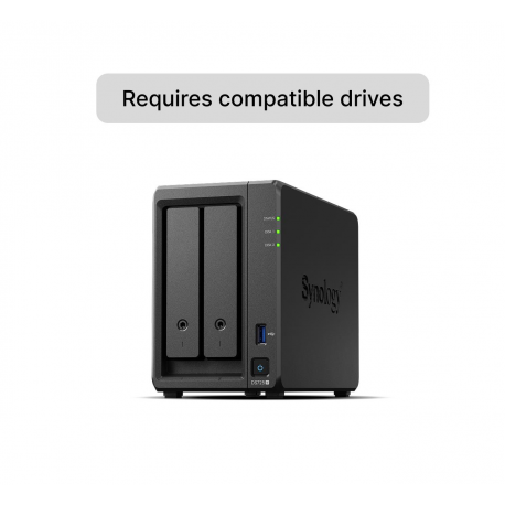 Synology Disk Station DS725+ - NAS server - 2 bays - RAID JBOD, 0, 1, 5, 6, 10 - RAM 4 GB - 2.5 Gigabit Ethernet - iSCSI support - 0