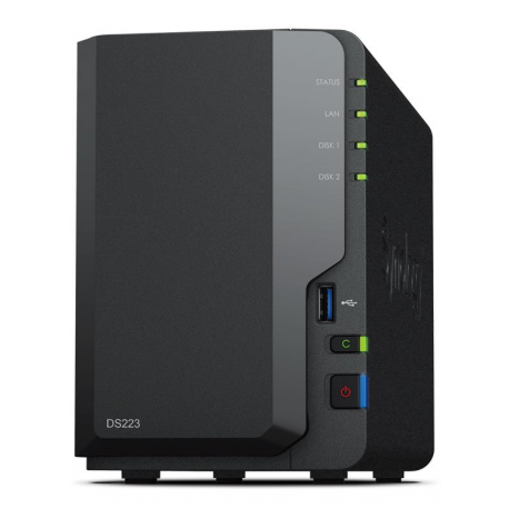 Synology Disk Station DS223 - NAS server - 2 bays - SATA 6Gb / s - RAID 0, 1, JBOD - RAM 2 GB - Gigabit Ethernet - iSCSI support - 0