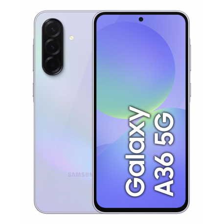 Samsung Galaxy A36 - 5G smartphone - dual-SIM - RAM 8 GB  /  Internal Memory 256 GB - OLED display - 6.7" - 2340 x 1080 pixels (120 Hz) - 3x rear cameras 50 MP, 8 MP, 5 MP - front camera 12 MP - awesome lavender - 0
