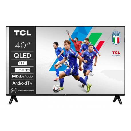 TCL 40V5C - 40" Diagonal Class (39.5" viewable) - V5C Series LED-backlit LCD TV - QLED - Smart TV - Android TV - 1080p 1920 x 1080 - HDR - brushed metal - 0