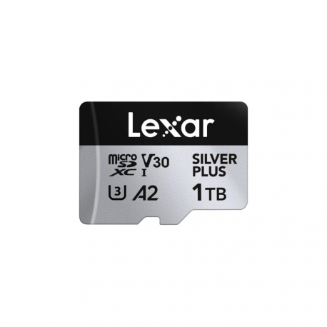 Lexar High-Performance Silver Plus microSDXC UHS-I, 1TB, up to 205MB/s read 150MB/s write C10 A2 V30 U3,with adapter - 0