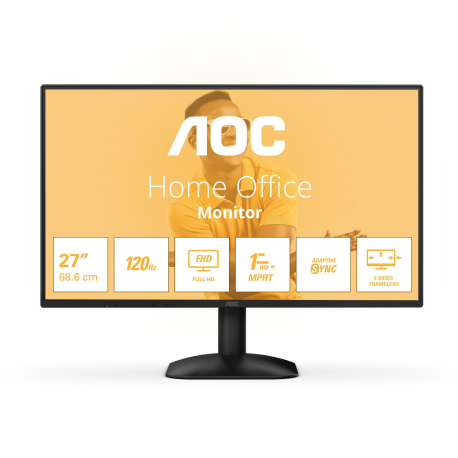 AOC 27B31H - LED monitor - 27" - 1920 x 1080 Full HD (1080p) @ 120 Hz - IPS - 300 cd / m² - 1500:1 - 1 ms - HDMI, VGA - black - 0