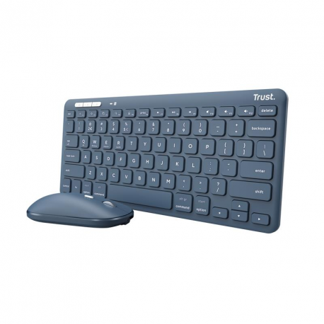 Trust Lyra Multi-Device - Keyboard and mouse set - Bluetooth, 2.4 GHz - QWERTY - US - blue - box - 0